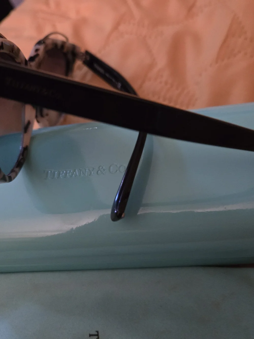 Tiffany & Co. Tortoiseshell Cat-Eye Glasses with Blue Case TF 2166